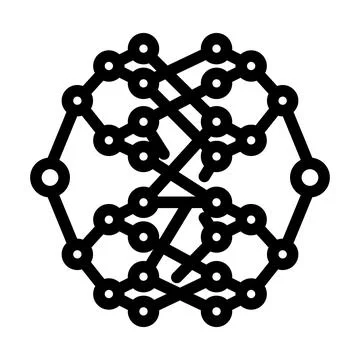 Algorithm quantum technology line icon vector illustration Stock Illustration