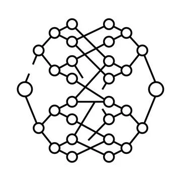 Algorithm quantum technology line icon vector illustration 库存插图