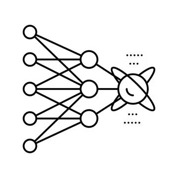 Algorithm quantum technology line icon vector illustration Stock Illustration