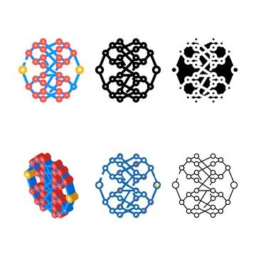 Algorithm quantum technology styles color icon vector Stock Illustration