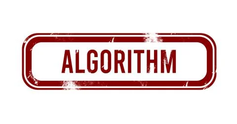 Algorithm - red grunge button, stamp Stock Photos