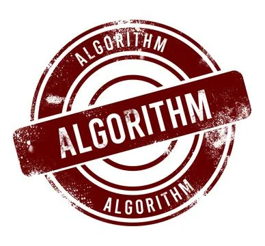Algorithm - red round grunge button, stamp Stock Photos
