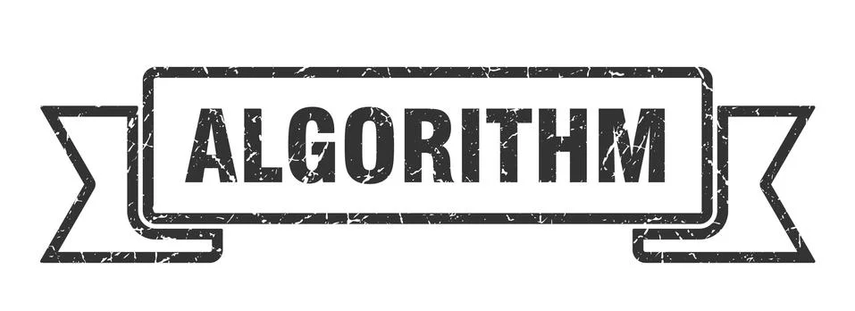 Algorithm ribbon. algorithm grunge band sign. algorithm banner Stock Illustration