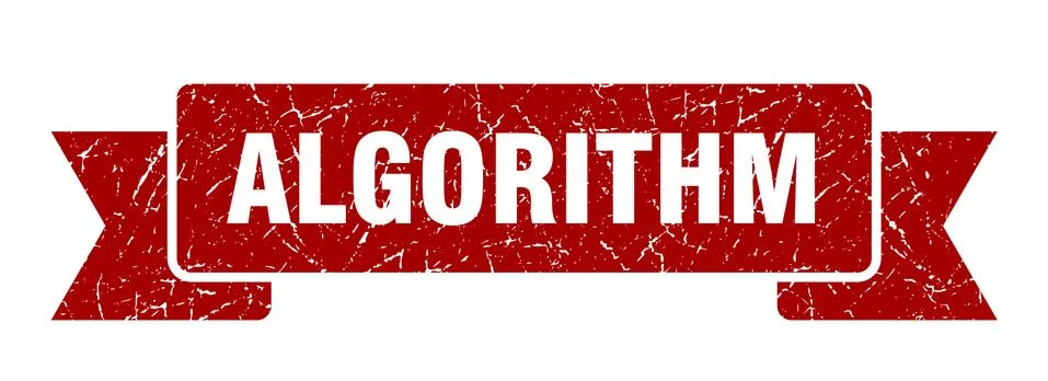 Algorithm ribbon. algorithm grunge band sign. algorithm banner イラスト素材