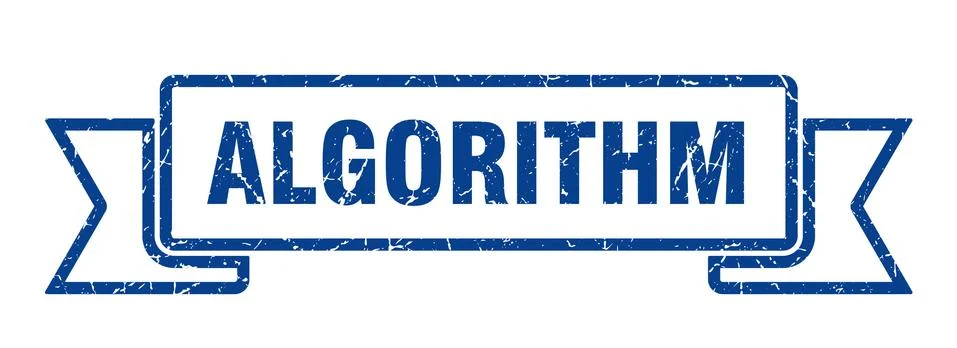 Algorithm ribbon. algorithm grunge band sign. algorithm banner Stock Illustration