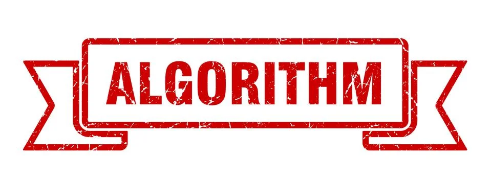 Algorithm ribbon. algorithm grunge band sign. algorithm banner Stock Illustration