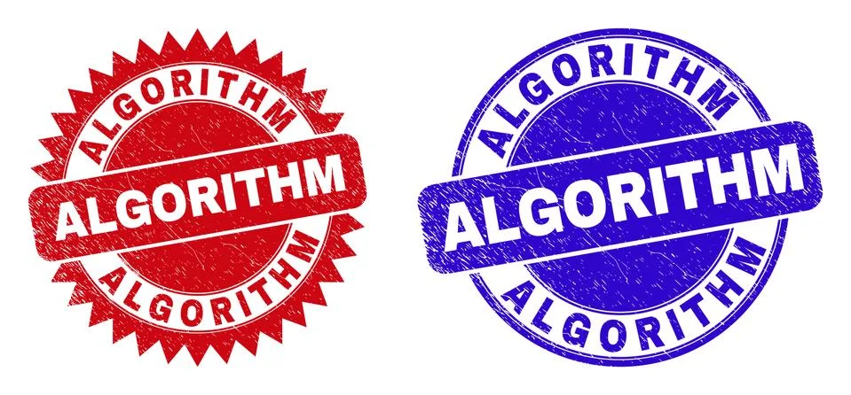 ALGORITHM Rounded and Rosette Stamps with Unclean Surface 스톡 일러스트