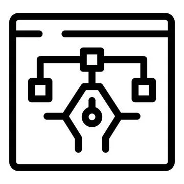 Algorithm scheme being developed inside website window 库存插图