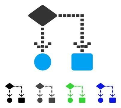 Algorithm Scheme Flat Icon 스톡 일러스트