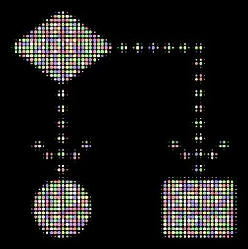 Algorithm Scheme Halftone Mosaic of Dots Stock Illustration