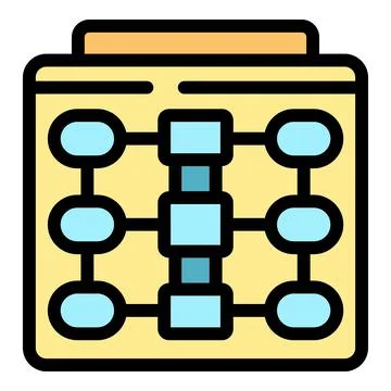 Algorithm scheme representing machine learning process and data analysis Stock Illustration