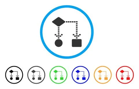 Algorithm Scheme Rounded Icon Stock Illustration