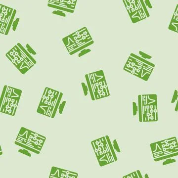 Algorithm screen quantum computer glyph vector seamless pattern Stock Illustration