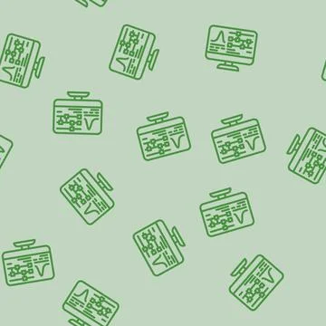 Algorithm screen quantum computer line vector seamless pattern Stock Illustration