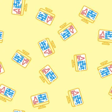 Algorithm screen quantum computer vector seamless pattern Stock Illustration