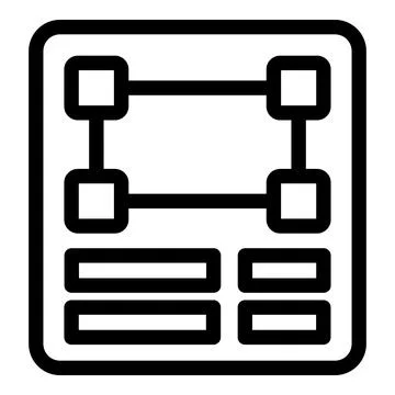 Algorithm showing data processing with flow chart icon Stock Illustration