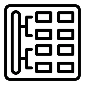 Algorithm showing data structure with connecting lines on grid Stock Illustration