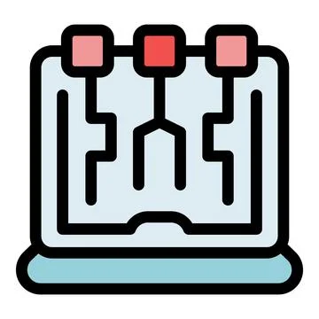 Algorithm showing on laptop screen with three entry points Stock Illustration