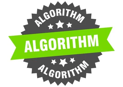 Algorithm sign. algorithm circular band label. round algorithm sticker Illustrazione stock