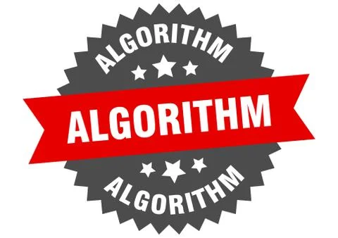 Algorithm sign. algorithm circular band label. round algorithm sticker 스톡 일러스트