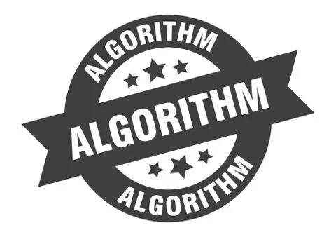Algorithm sign. algorithm round ribbon sticker. algorithm tag 스톡 일러스트