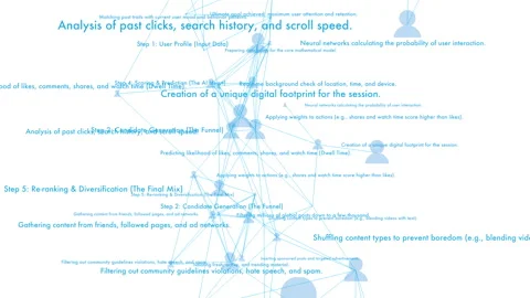 Algorithm Social Network Media Recommendation Engine Flowchart Process Map Stock Footage 337136252