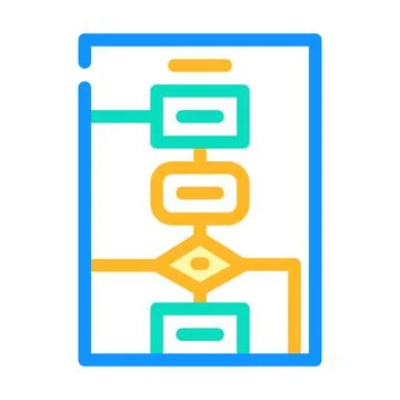 Algorithm software data science color icon vector illustration Stock Illustration