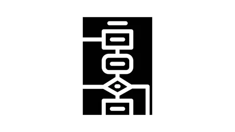 Algorithm software data science glyph icon animation Stock Footage 227270303