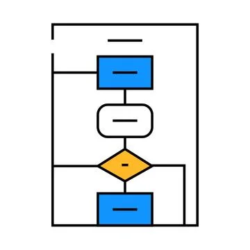 Algorithm software data science icon color illustration 스톡 일러스트