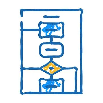 Algorithm software data science icon doodle illustration イラスト素材