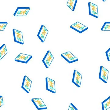 Algorithm software data science isometric icon seamless pattern Stock Illustration