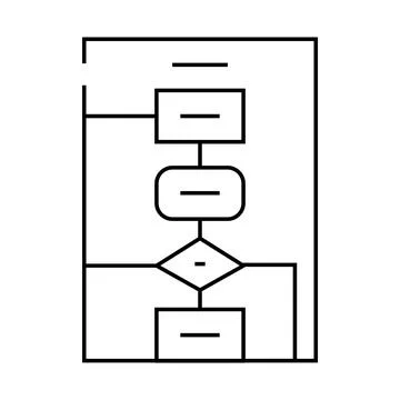 Algorithm software data science line icon vector illustration Stock Illustration
