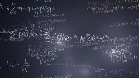 Algorithm, solutions of equations, abstract background of mathematical formulas Stock Photos