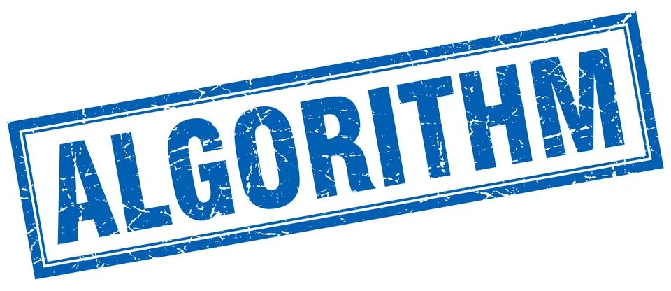 Algorithm square stamp 스톡 일러스트