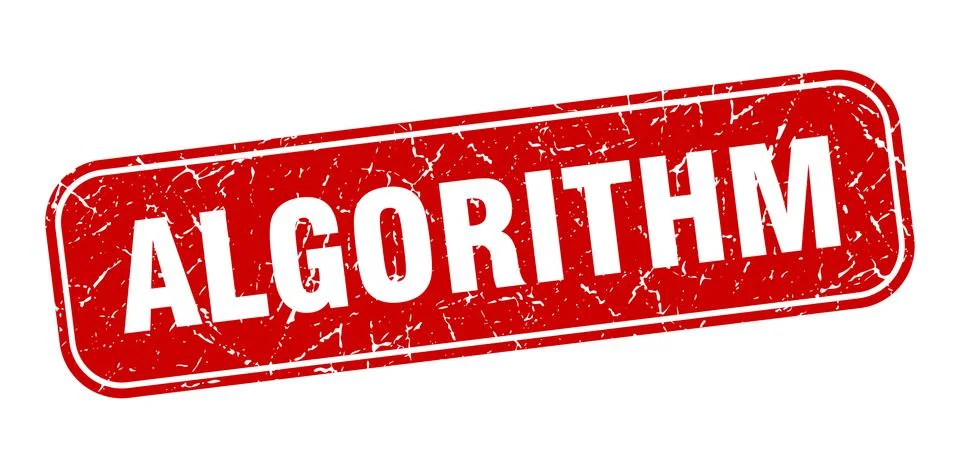 Algorithm stamp. algorithm square grungy red sign Stock Illustration