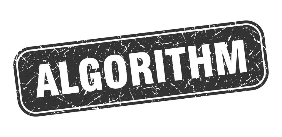 Algorithm stamp. algorithm square grungy black sign Illustrazione stock