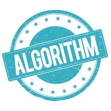 ALGORITHM stamp sign cyan blue. 库存插图