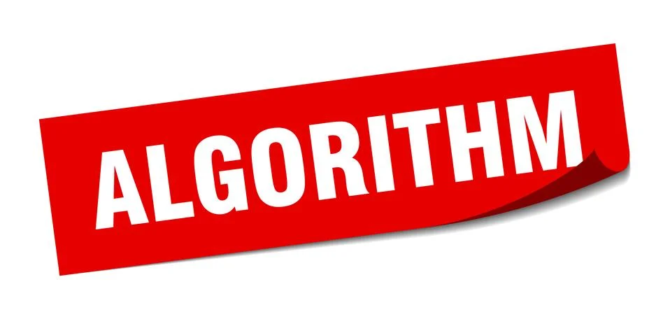 Algorithm sticker. algorithm square sign. algorithm. peeler 스톡 일러스트