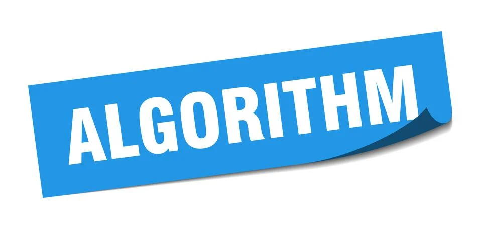 Algorithm sticker. algorithm square sign. algorithm. peeler Stock Illustration