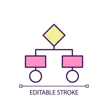Algorithm structure RGB color icon Stock Illustration