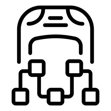 Algorithm structure showing machine learning process icon イラスト素材
