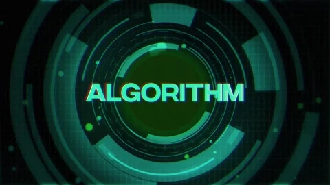 Algorithm Text on Futuristic Cyberspace Background Stockbeeldmateriaal 339075714