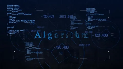 Algorithm Text on Technology Background Stock Footage 318780706