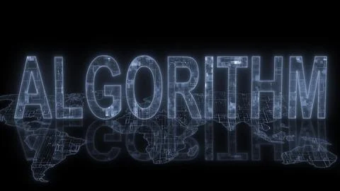 Algorithm text technology earth map Stock Illustration