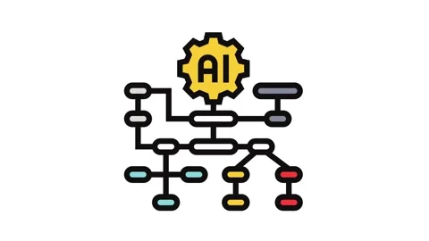 Algorithm transparency color icon animation Video stock 326116873