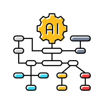 Algorithm transparency color icon vector illustration Illustrazione stock