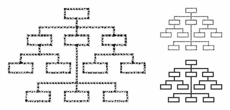 Algorithm tree Mosaic Icon of Joggly Pieces Stock Illustration