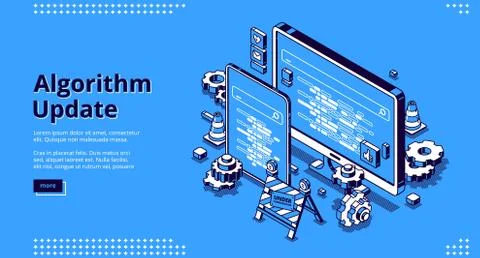 Algorithm update isometric landing, programming Stock Illustration