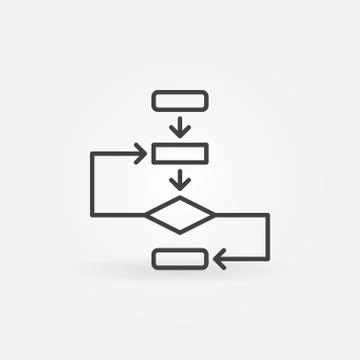 Algorithm vector concept icon in thin line style Illustrazione stock