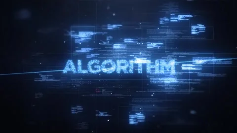 Algorithm Word on Dynamic Technology Background Video stock 292362355